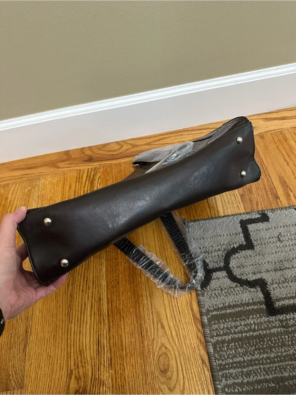 NWT Coldwater Creek Juliana Brown Crocodile Embossed Tote- Shoulder Bag